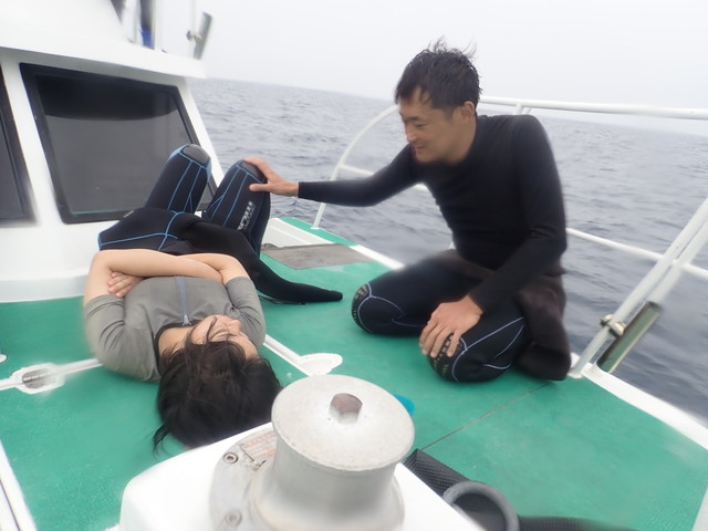 ダイブショップサンライズ　船酔い